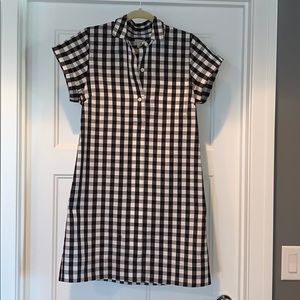 JCrew Black and White checked shirt dress